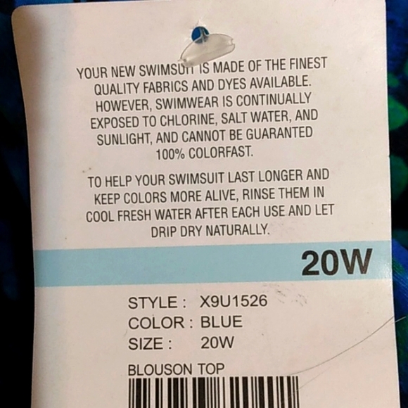 ☆NWT☆MAXINE OF HOLLYWOOD☆Plus Size 20W Beautiful & Slimming Blouson Tankini Top☆ - Picture 12 of 16